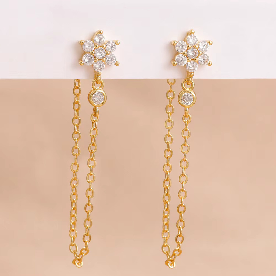 Maodane Ohrringe, 14K Gold überzogen, Zirkonia, Damen - Bild 2