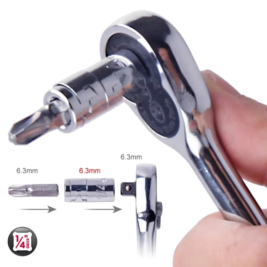 Doxa Bit Halter Hex Bit Adapter Set für Ratsche und Schlagschrauber in Silber - Bild 3
