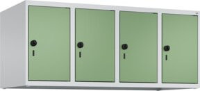 C+P Aufsatzschrank 7035/6011 aus Stahl mit 4 Abteilen und Sicherheits-Drehriegel, Farbe: Lichtgrau/Resedagrün, B/T/H: 120 x 50 x 50 cm - Bild 1