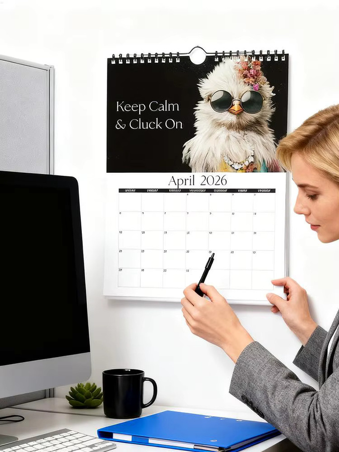 Wandkalender 2026 mit Henne-Motiven in Mehrfarbig - Bild 7