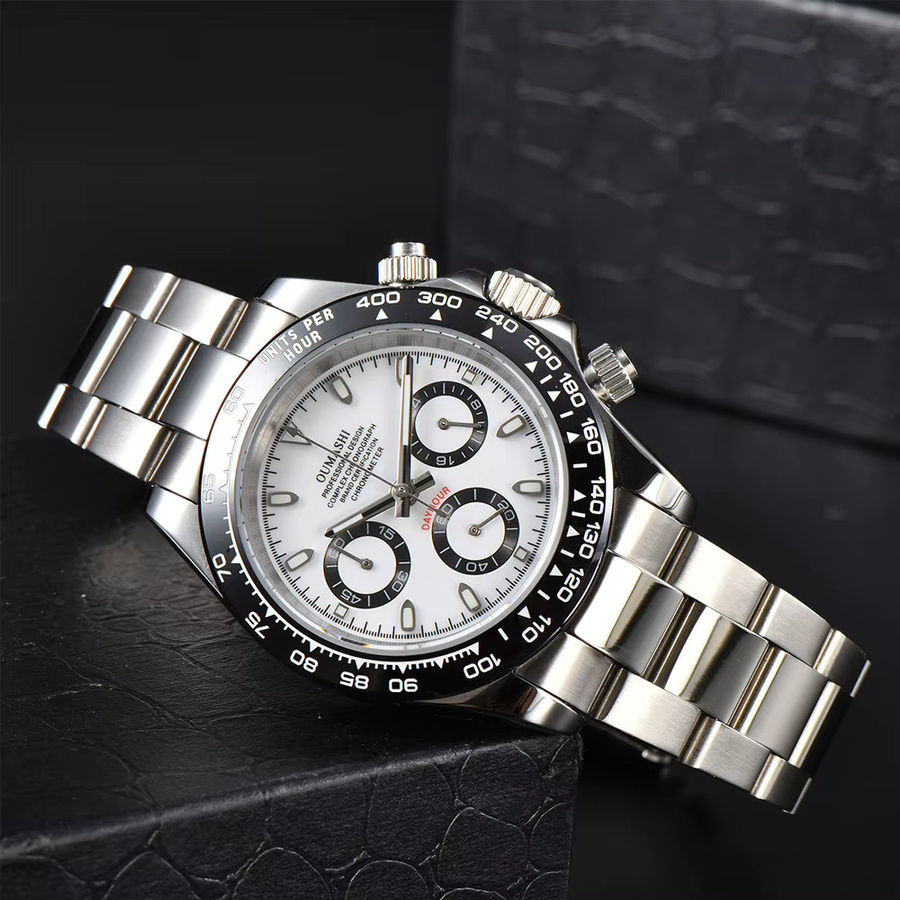 OUMASHI Armbanduhr, Quarz, Edelstahl, Saphirglas, Schwarz, Herren - Bild 2