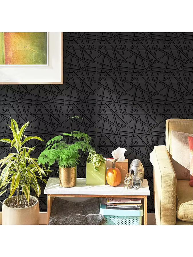 KUUJOJO 30 Stück 3D Wandpaneele mit geometrischem Design in Schwarz für moderne Innenwanddekoration - Bild 6