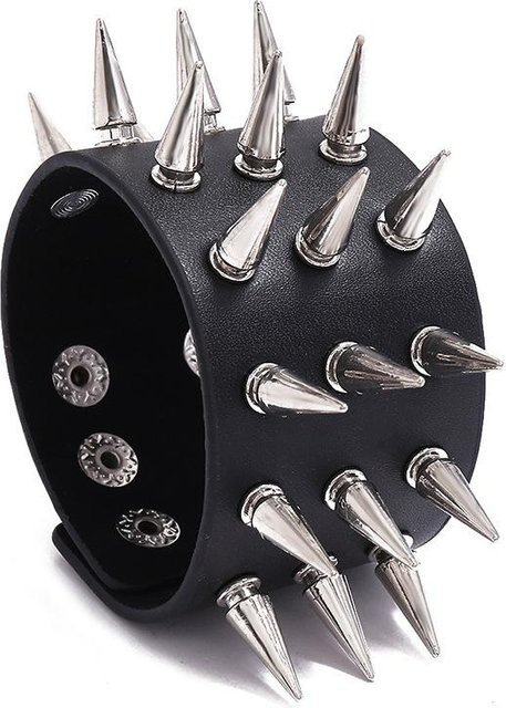 YIRAN Armband Leder, Nieten, Schwarz, Herren - Bild 1