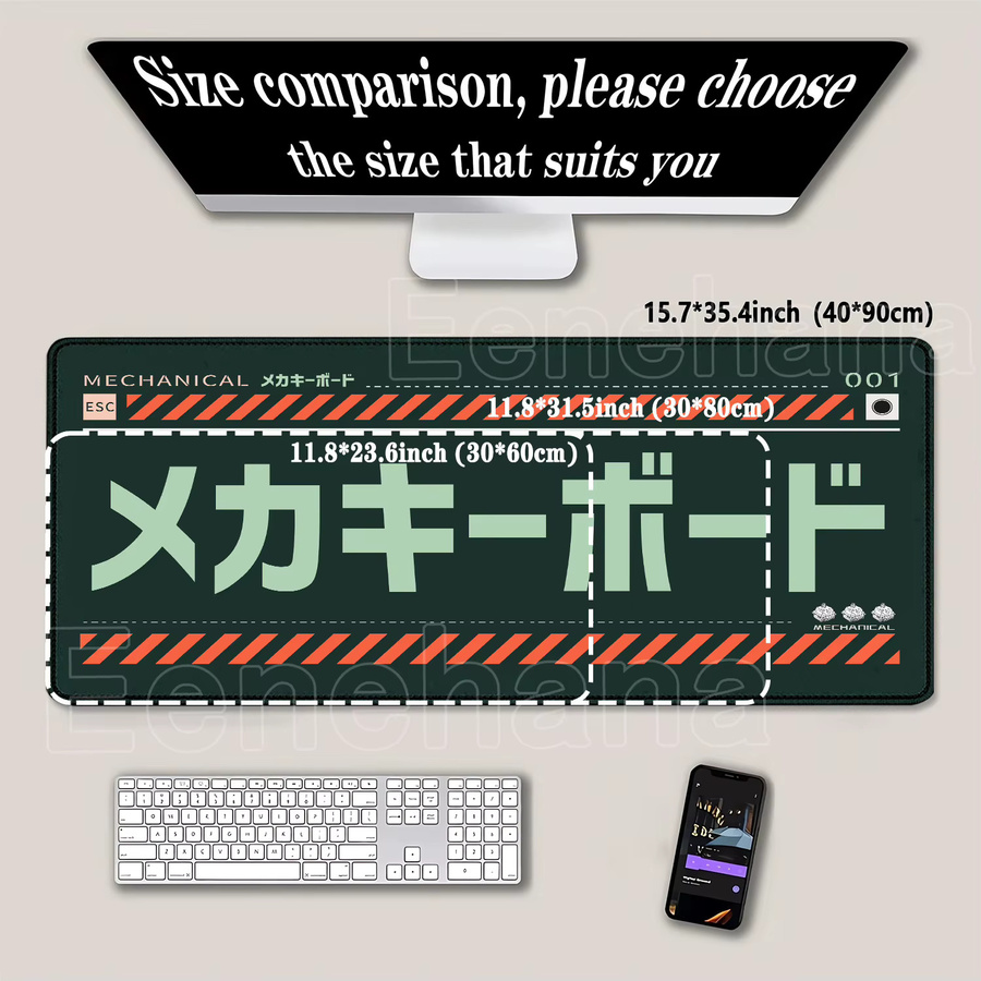 Eenehana XXL Gaming Mauspad mit japanischem Design, rutschfeste Schreibtischmatte für PC und Laptop - Bild 2
