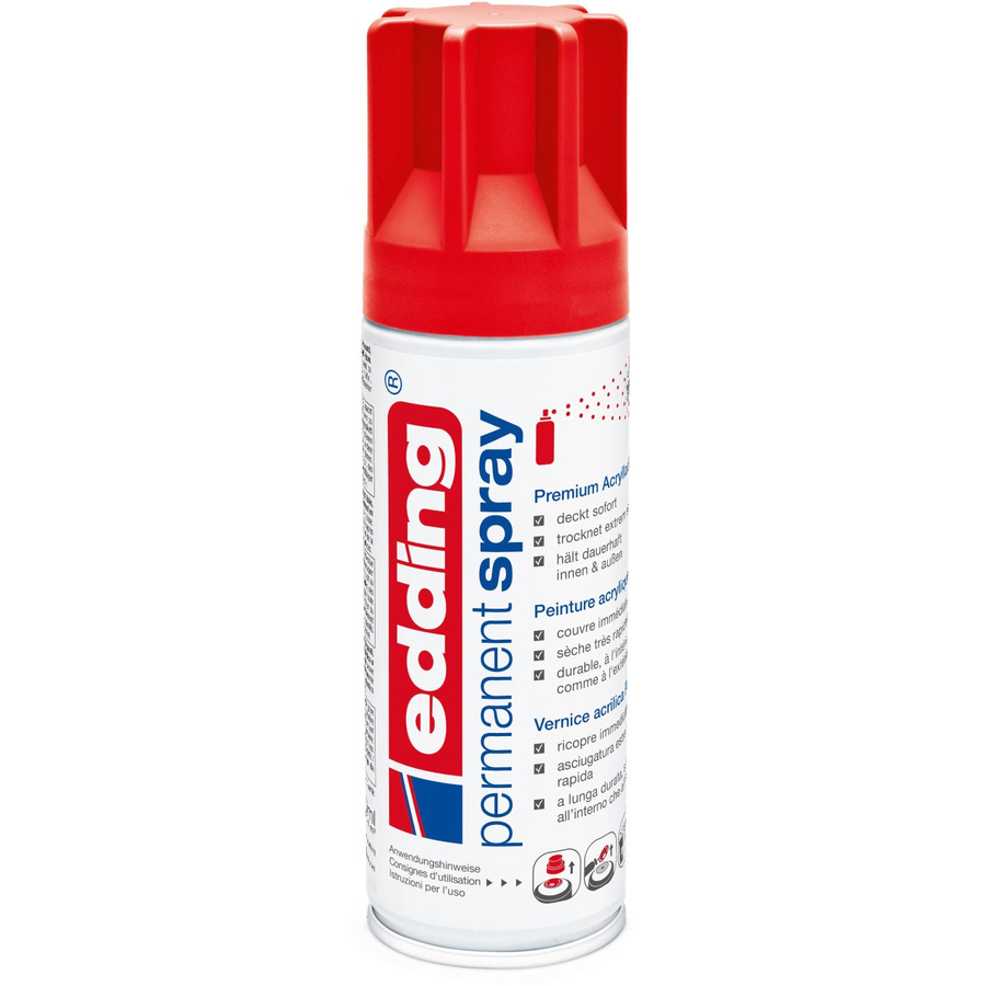 Edding 5200 Permanentspray Premium-Acryllack in Verkehrsrot seidenmatt, 200 ml - Bild 2