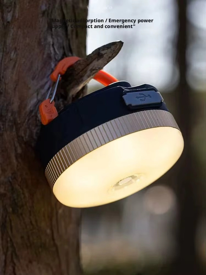 ESMARTER LED Campinglampe wiederaufladbar mit Magnetischer Absorption und COB-Beleuchtung in Schwarz - Bild 6