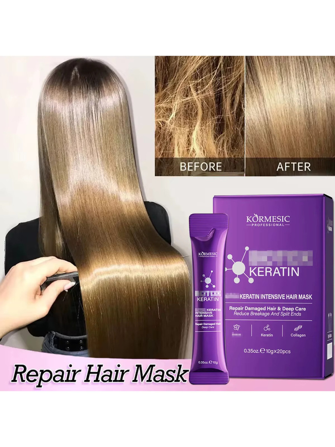Keratin Haarmaske für strapaziertes Haar, Unisex - Bild 6