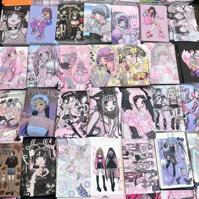 50-teiliges Mix-Set Koreanische Aufkleber und Dekorationsmaterialien im INS-Style, Multicolour - Bild 1