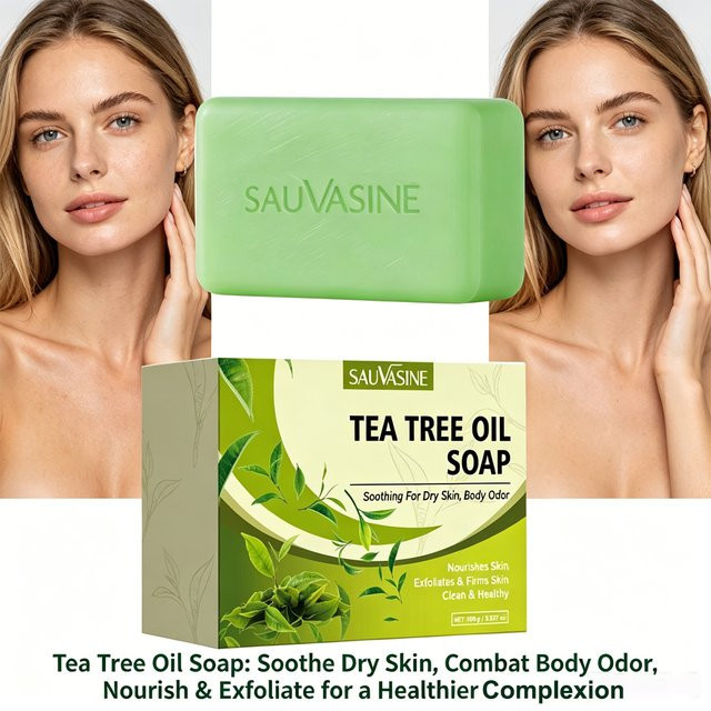 SAUVASINE Teebaumöl-Seife, Unisex, Trockene Haut, 100g - Bild 1