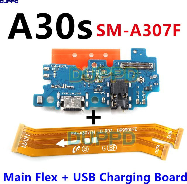 Samsung Galaxy A30S A307F Micro-USB Ladeanschluss Flexkabel mit Dock-Anschluss und Mikrofon für das Mainboard - Bild 1
