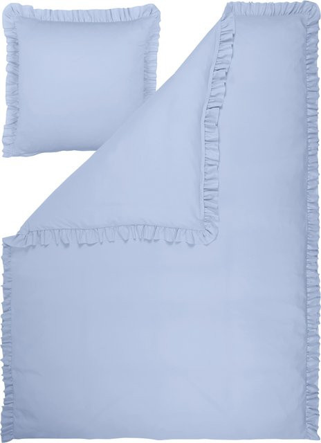 LIVARNO Mikrofaser-Satin-Bettwäsche in Lila mit Reißverschluss, Set bestehend aus 1x Bettdeckenbezug (155 x 220 cm) und 1x Kopfkissenbezug (80 x 80 cm) - Bild 1