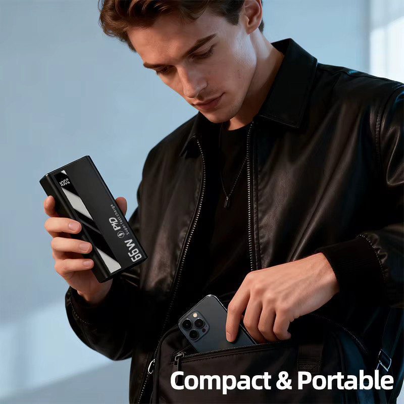Cohana Powerbank 60000mAh mit 66W Schnellladefunktion in Weiß für iOS und Android, tragbares Ladegerät für 5 Geräte - Bild 6