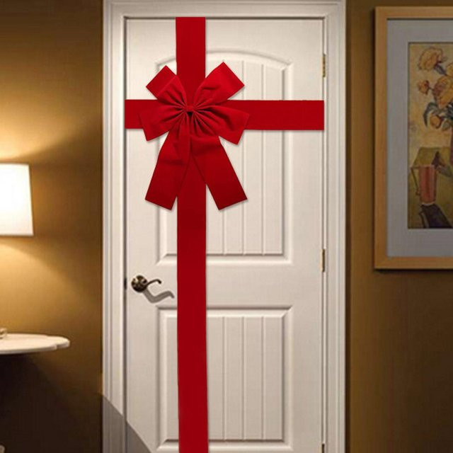 Rote Organza-Schleife als Weihnachtsdekoration zum Aufhängen - Bild 1