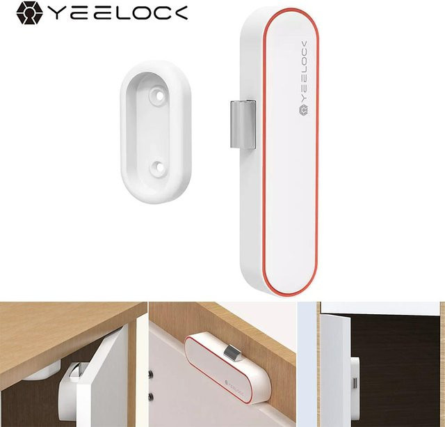 YEELOCK Smart Schubladenschloss Black mit Bluetooth App-Management für diebstahlsichere Kindersicherung - Bild 1