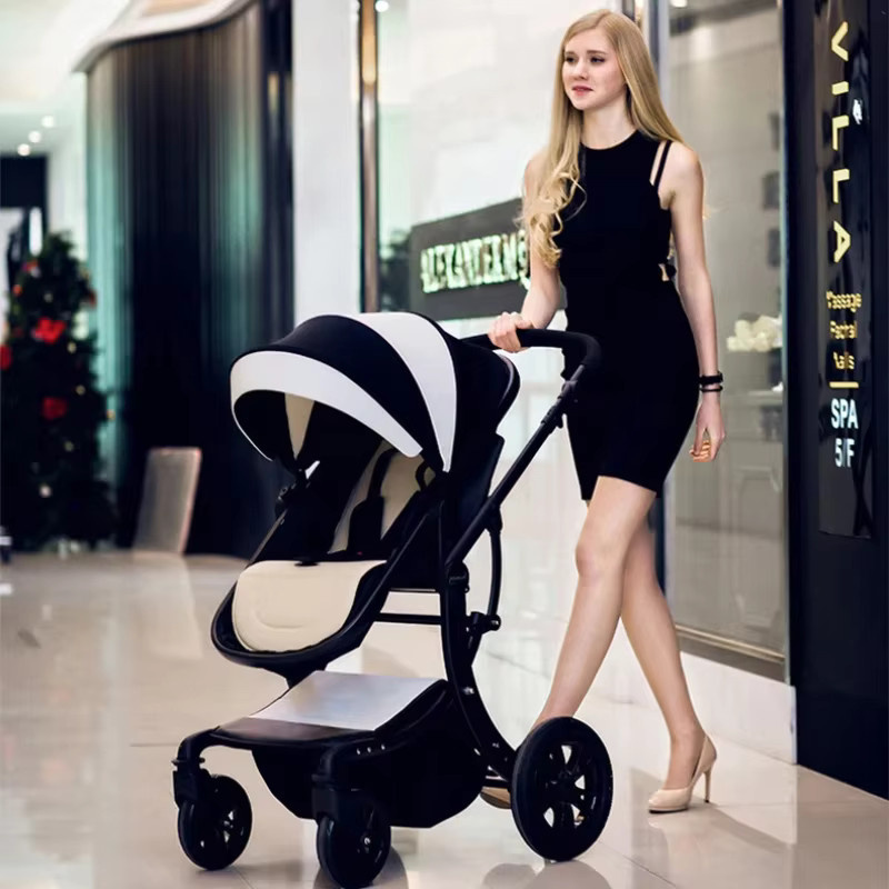 Multifunktionaler High-View Reise-Kinderwagen von Warm house in Pink mit verstellbarem Griff - Bild 5