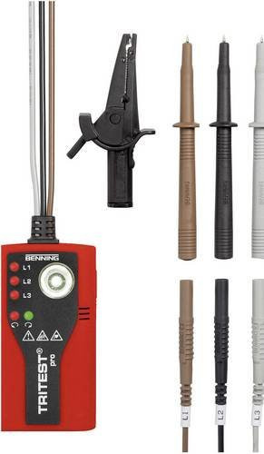 Benning TRITEST pro Drehfeldmessgerät CAT III 300V mit LED-Anzeige in Rot und Grün - Bild 1