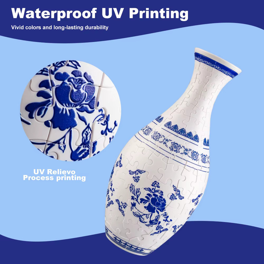 CONUSEA 3D Puzzle Vase mit floralem Design aus Pappe und Kunststoff - Bild 4