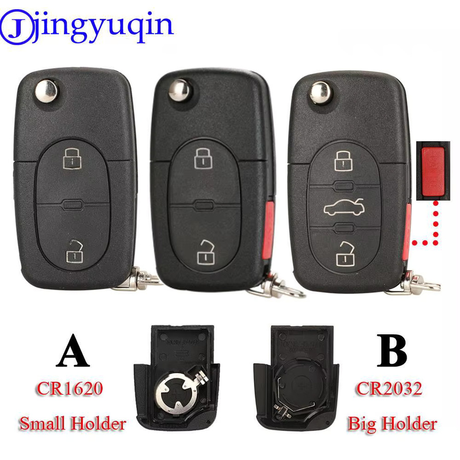 Jingyuqin Auto-Klappschlüsselgehäuse für Volkswagen VW Jetta Golf Passat Beetle Skoda Seat Polo B5, Farbe: Schwarz - Bild 2