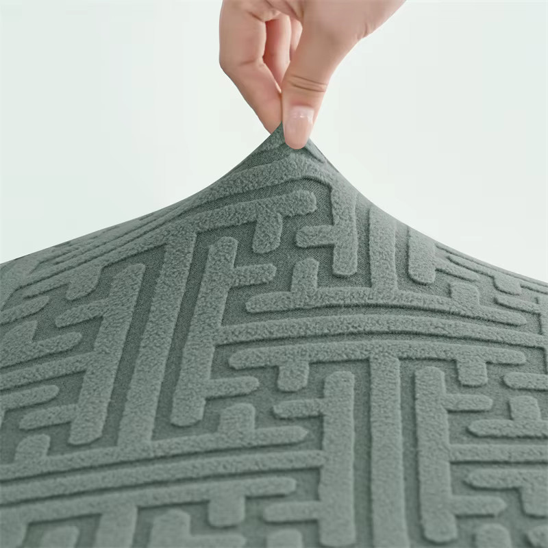 Yupartex Stretch-Esszimmerstuhlbezüge aus Jacquard in Beige für moderne Stühle - Bild 3