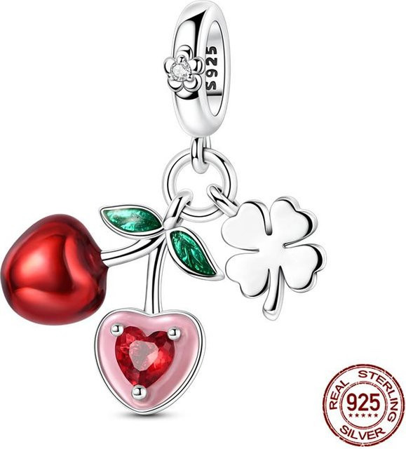 Charms-Perlen-Komponenten Kupfermetall, Obstserie Avocado & Kirsche, Damen - Bild 1