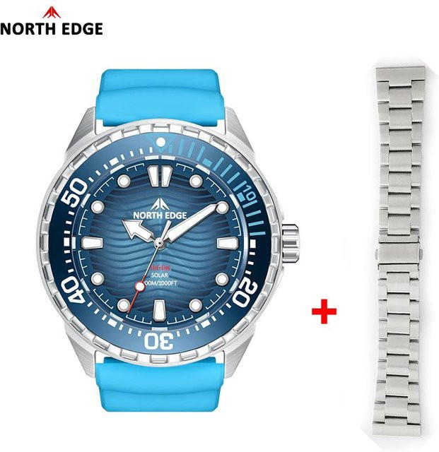 North Edge Taucheruhr, Solar, Titan, Saphirglas, Silikon, Herren - Bild 1