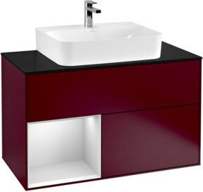 V&B Waschtischunterschrank Finion 100 mit Wandbeleuchtung in Weiß lackiert, B/T/H: 100 x 50,1 x 50,1 cm - Bild 1