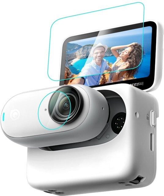 PULUZ 2 Stück Displayschutzfolie aus gehärtetem Glas für Insta360 GO 3, transparent und kratzfest - Bild 1