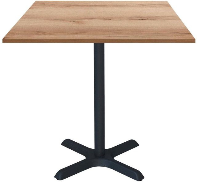 RestooTab Tisch Dina quadratisch Eiche Natur mit schwarzem Gestell B/T/H: 70 x 70 x 74 cm - Bild 1