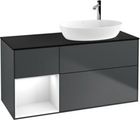 V&B Waschtischunterschrank Finion in Schwarz lackiert, Breite: 120 cm, Tiefe: 50,1 cm, Höhe: 50,1 cm - Bild 1