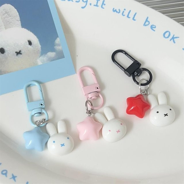 Miffy Star Schlüsselanhänger, süßer fünfzackiger Stern, Cartoon-Taschenanhänger - Bild 1
