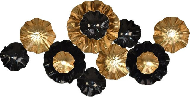 Wanddekoration Kate von Möbel Direkt Online in Gold mit Blüten-Design aus Metall, rund - Bild 1