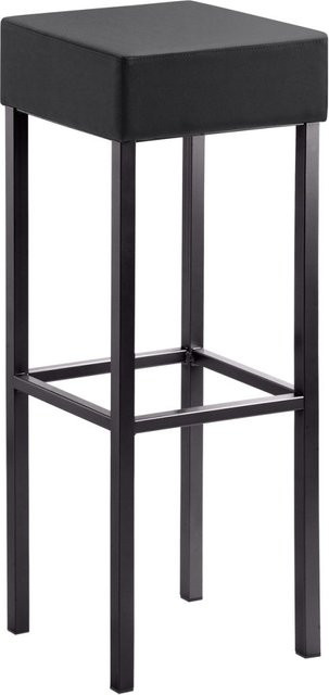 Mayer Sitzmöbel Extra-hoher Barhocker Vierfuß in Mikrofaser Lederoptik, Sitzfarbe Anthrazit, Gestell Schwarz, B/T/H: 34 x 34 x 92 cm - Bild 1