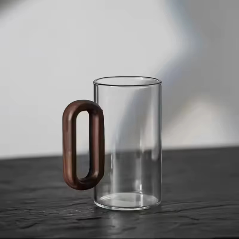 YWDL Teetasse aus transparentem Hochborosilikatglas mit Holzgriff, 360 ml - Bild 3