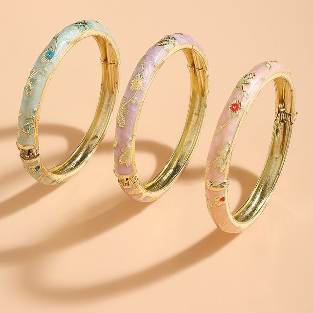 FTCY Armband, 3-teilig, Emaille, Messing, Goldfarben, Damen - Bild 1