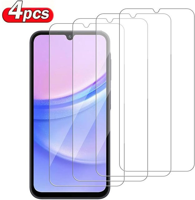 4 Stück Displayschutz aus gehärtetem Glas für Samsung Galaxy A17 A16 A15 A14 A05 A26 A25 A34 A35 A36 A52S A53 A54 A55 A56 S20 S21 S23 Plus S24 Ultra S25 FE in Transparent - Bild 1