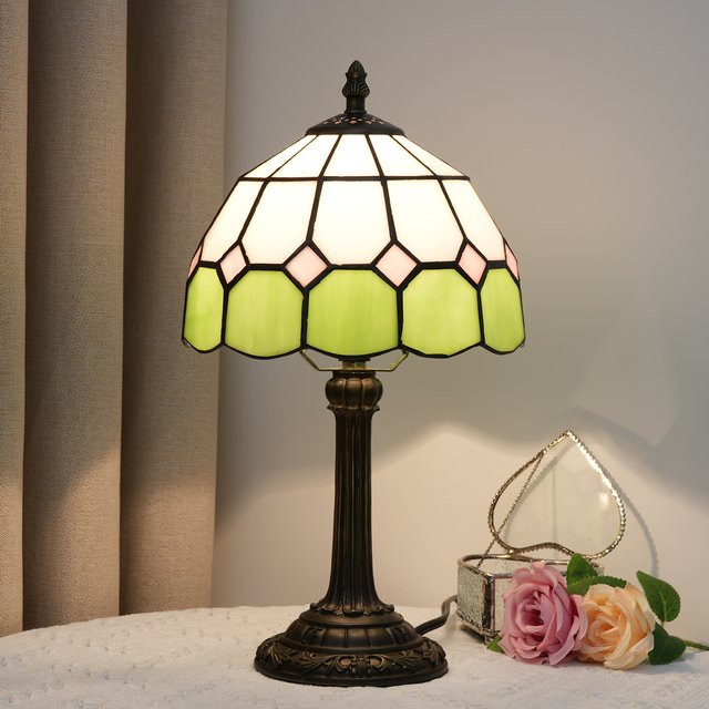 Moderne minimalistische Tischlampe aus Buntglas und Metall in Multicolour, Höhe: 20,3 cm - Bild 1