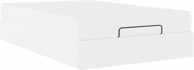 vidaXL Bettgestell mit Matratze in Weiß aus Kunstleder, B/T/H: 120 x 193 x 43,5 cm - Bild 1