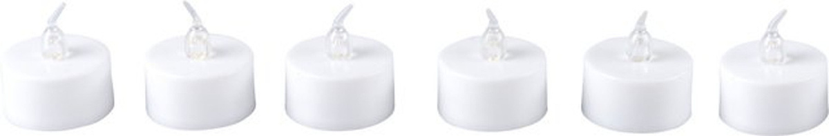 6er Set LED-Teelichter Basic von viva domo in Weiß mit Flackereffekt und Batteriebetrieb - Bild 1