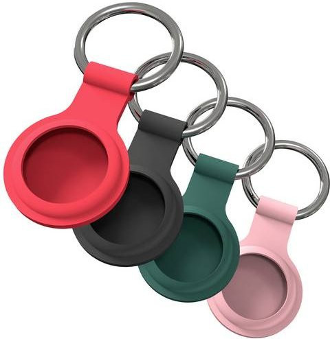 JT Berlin 10810 AirTag Schlüsselanhänger in Schwarz, Rot, Grün und Pink - Bild 1