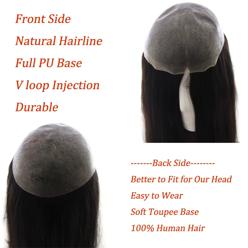 HDWIGS Echthaar Perücke für Damen, gerade, dünne Haut - Bild 4