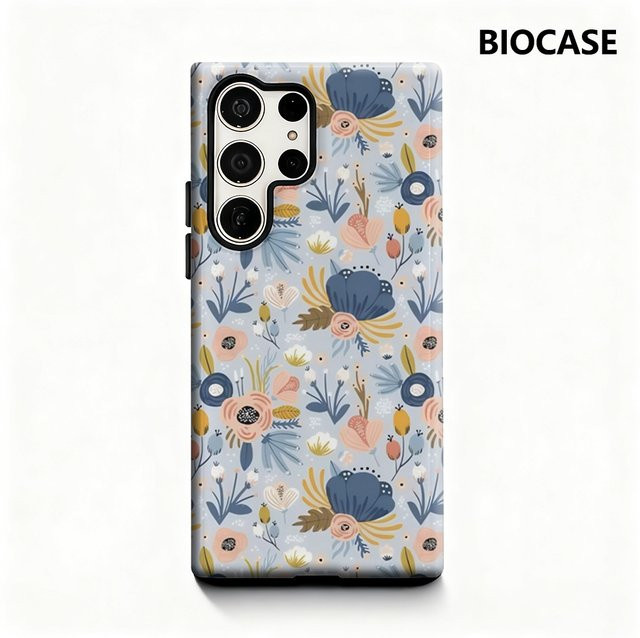 Handyhülle mit pastellfarbenem Blumenmuster für Samsung Galaxy S25 Ultra, S24 und S23 Ultra Plus in Multicolour mit glänzender doppellagiger Rückseite - Bild 1