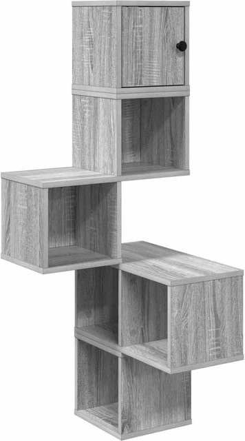 vidaXL Wand-Eckregal Sonoma-Grau modern aus Holzwerkstoff B/T/H: 48 x 48 x 120 cm - Bild 1
