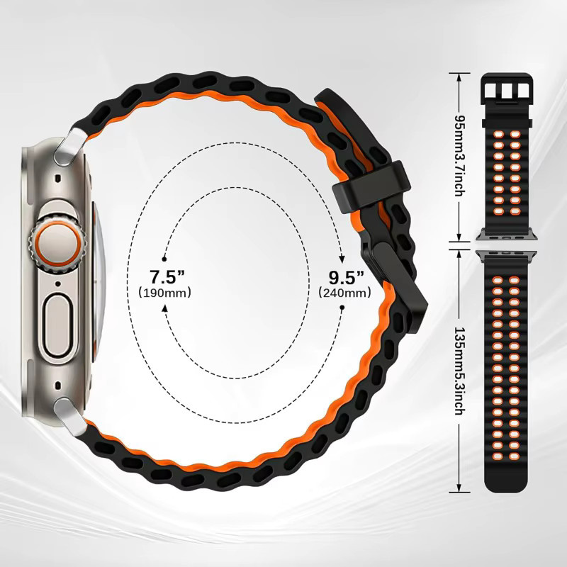 CAOWTAN Uhrenarmband Silikon, Schwarz, Unisex - Bild 4
