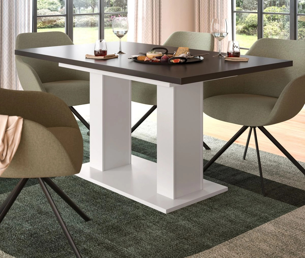 Inn.Furn Esstisch ausziehbar in Grau und Weiß, modern und rechteckig - Bild 2
