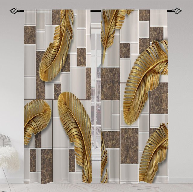 Vorhangpaneel mit goldenem Kronenmuster in Schwarz, semi-transparentes Dekovorhangeschirr mit Ösen und Schlaufen, Höhe: 100 cm, Breite: 50 cm - Bild 1