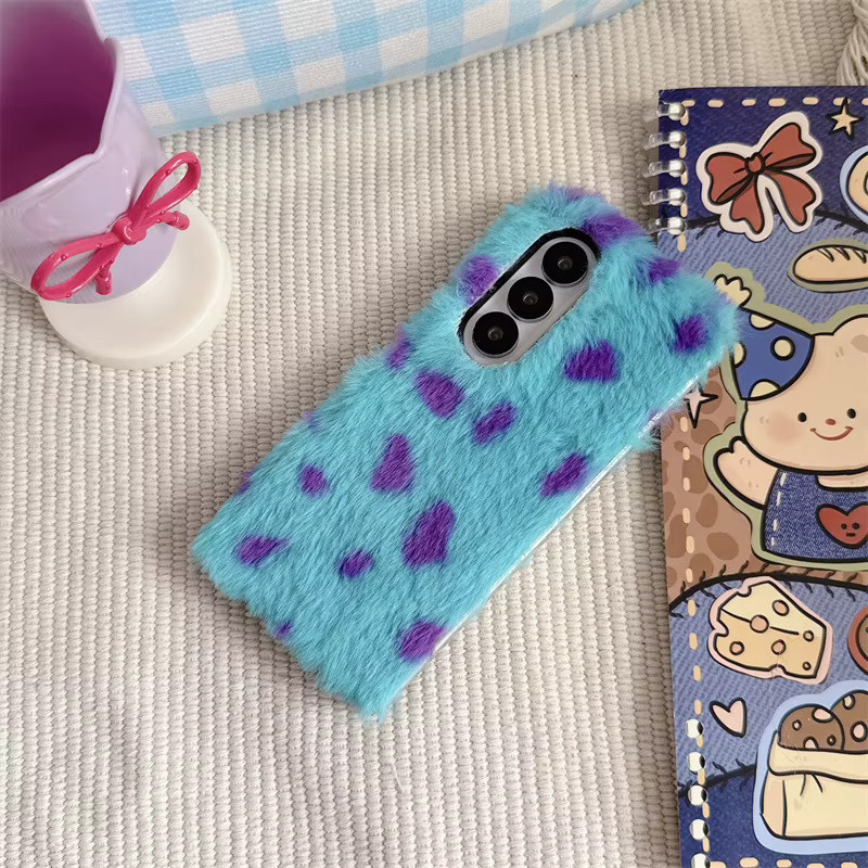 Flauschige Plüsch-Handyhülle mit Schlaufe für Samsung Galaxy Z Flip und Z Fold Modelle in Multicolour, stoßfeste Schutzhülle - Bild 5