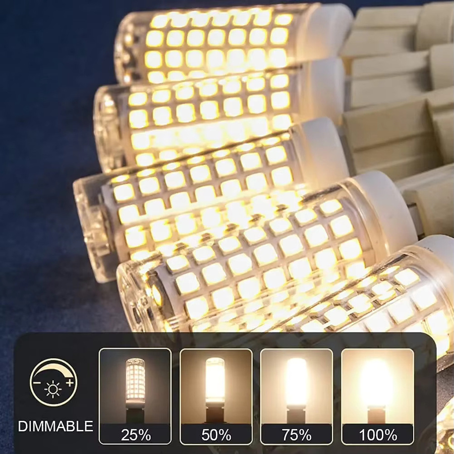 10er Set Foroureyes G9 LED Maisbirnen aus Keramik, 6W, 690lm, flimmerfrei, für Kronleuchter und Heimbeleuchtung - Bild 2