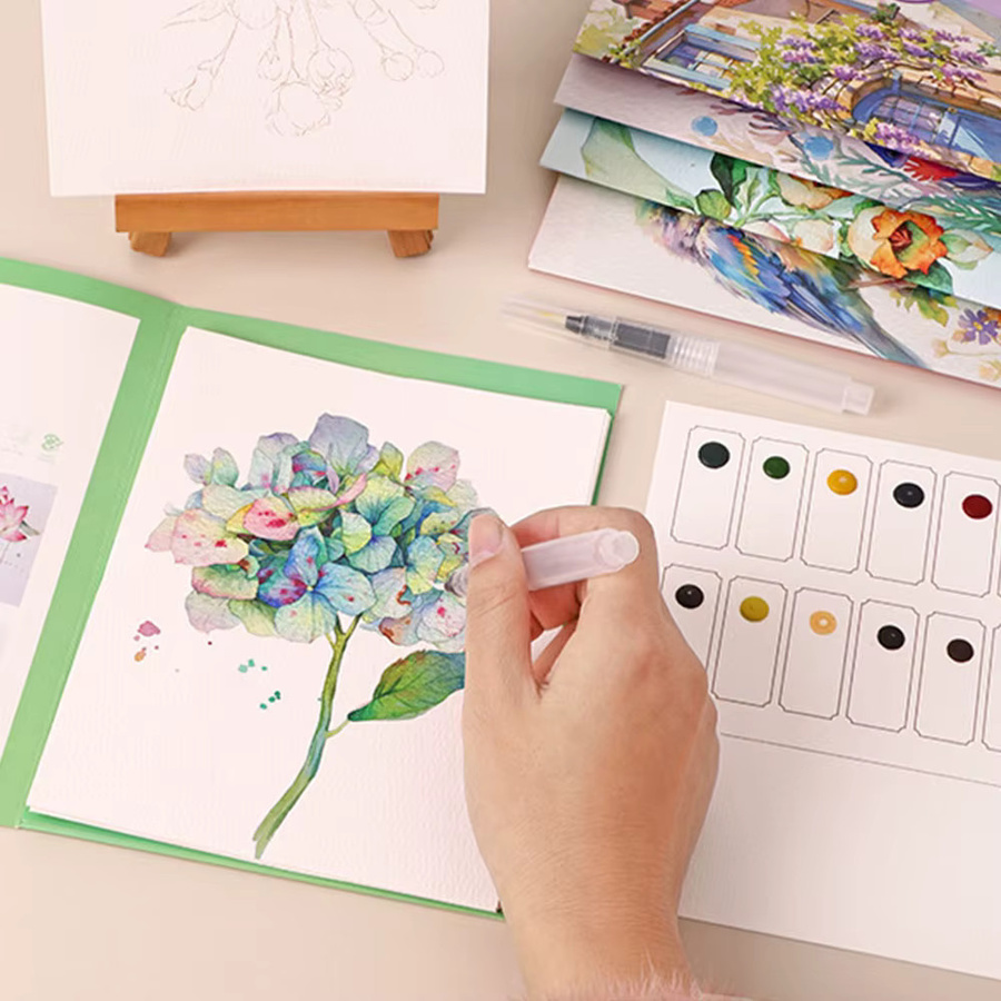 Aquarell-Malbuch-Set mit vorgedruckten Papieren in Multicolour für Erwachsene und Anfänger zur Kunsttherapie und zum Stressabbau - Bild 1