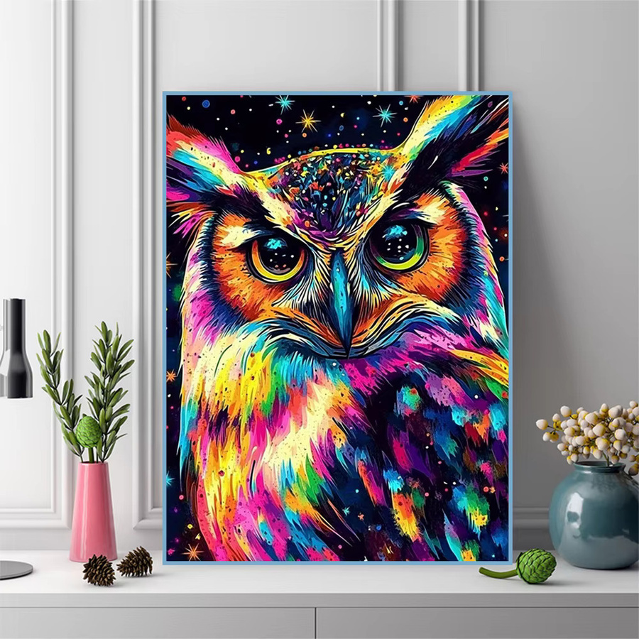 Evershine Diamant-Mosaik Eule DIY-Set als quadratisches Strass-Malerei Bild in Multicolour, Breite: 30,0 cm, Höhe: 30,0 cm - Bild 3