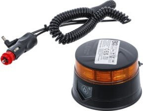 BGS Akku-Rundumkennleuchte in Gelb mit Magnet, 12 V / 24 V, Durchmesser: 13 cm - Bild 1